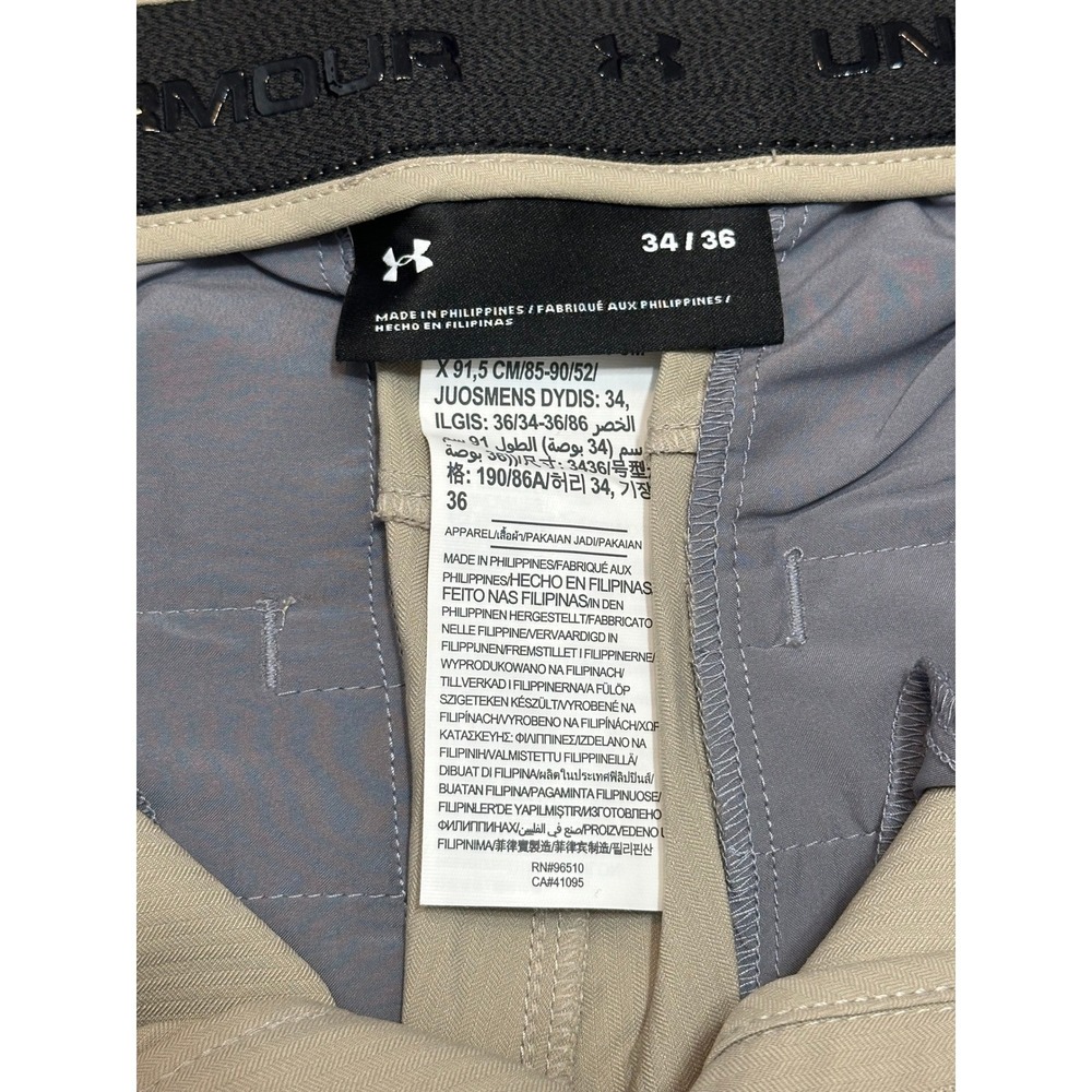 Under Armour Mens Showdown Golf Pants Khaki Tapered Leg (1309546-299) Sz 34x36 - Picture 5 of 10